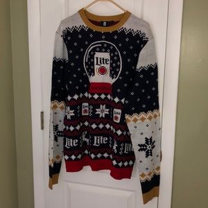 Miller Lite beer Christmas sweater